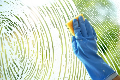 Professional carpet cleaner treating a stained carpet in Balham
