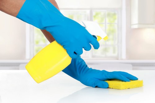 Cleaning team ready to begin a scheduled carpet cleaning visit