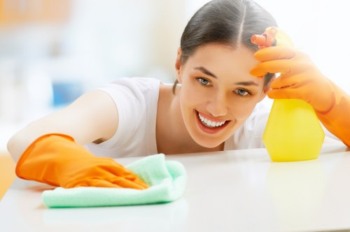 Close-up of carpet cleaning process with extraction equipment
